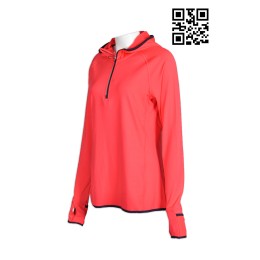 W182網上下單連帽女士運動衫  定製專業反光運動衫  自訂撞色胸筒拉鏈運動衫 手指公孔  運動衫制服公司  吸濕速乾   桃紅色 W182網上下單連帽女士運動衫  定製專業反光運動衫  自訂撞色胸筒拉鏈運動衫 手指公孔  運動衫制服公司  吸濕速乾   桃紅色